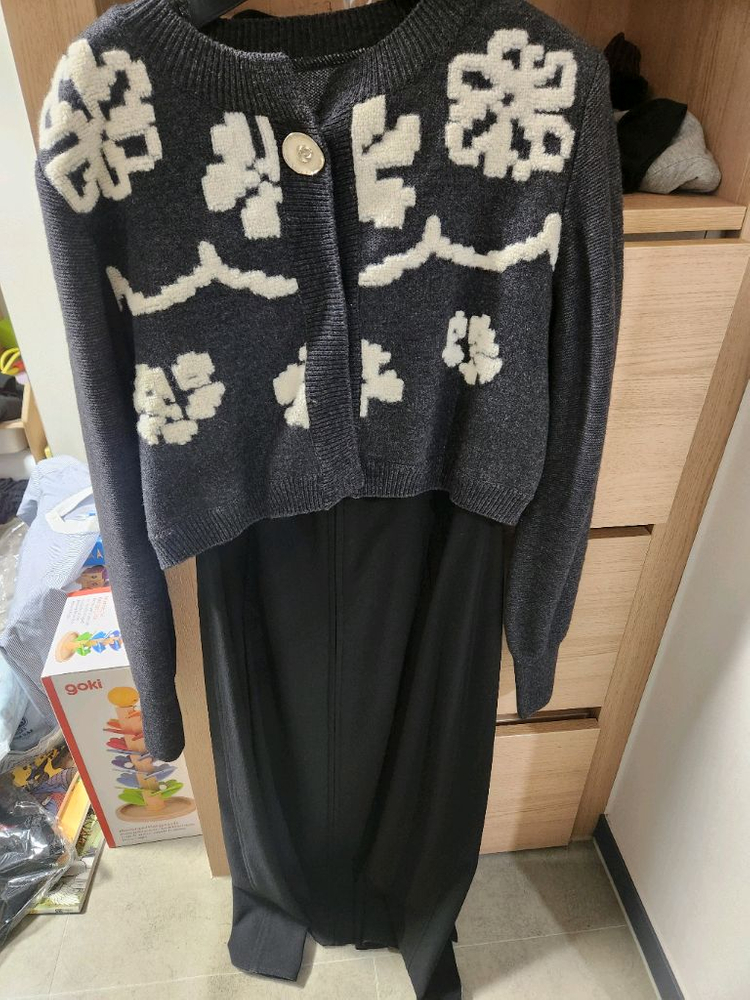 여성 니트 스커트 세트--0