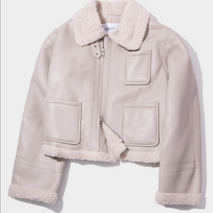 무신사 솔리드 무톤 플리스 양털 레더 무스탕 자켓 이미지