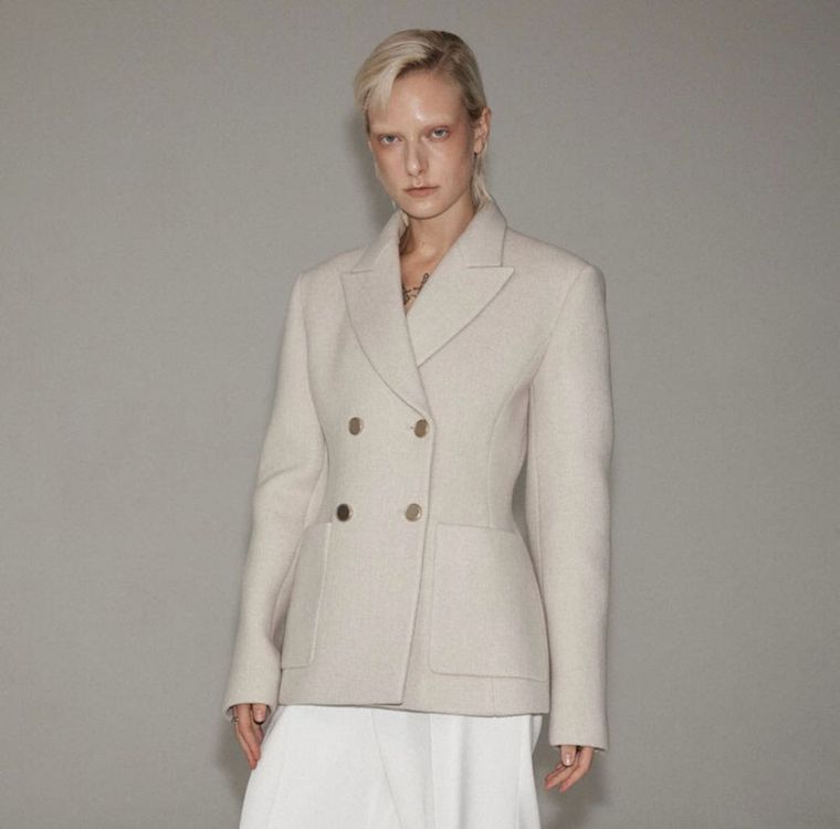 브론 아워글래스 메리노 울 헤링본 자켓 s--1