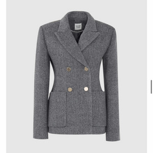 브론 아워글래스 메리노 울 헤링본 자켓 s (챠콜)