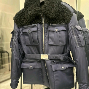 프라다 남성 양털 패딩 무스탕 네이비 48