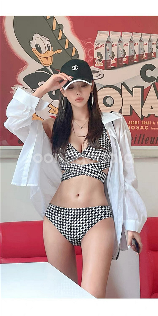 하운드 체크 비키니 수영복--2