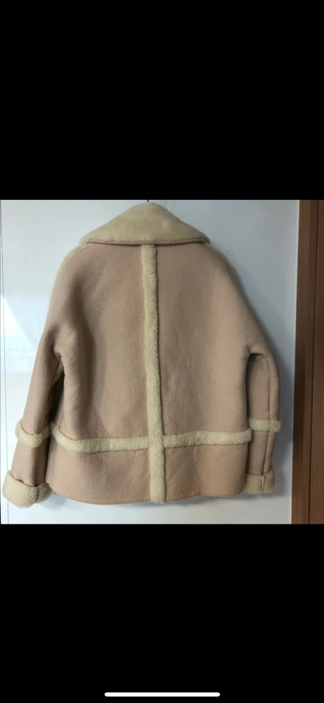 DEWL 듀엘 리얼 양모 양털 무스탕 코트 연핑크 이미지