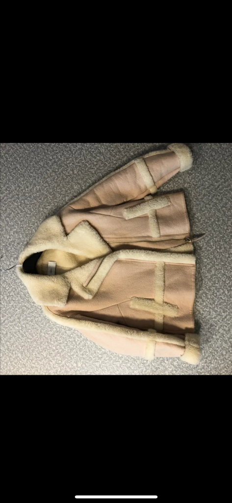 DEWL 듀엘 리얼 양모 양털 무스탕 코트 연핑크 이미지