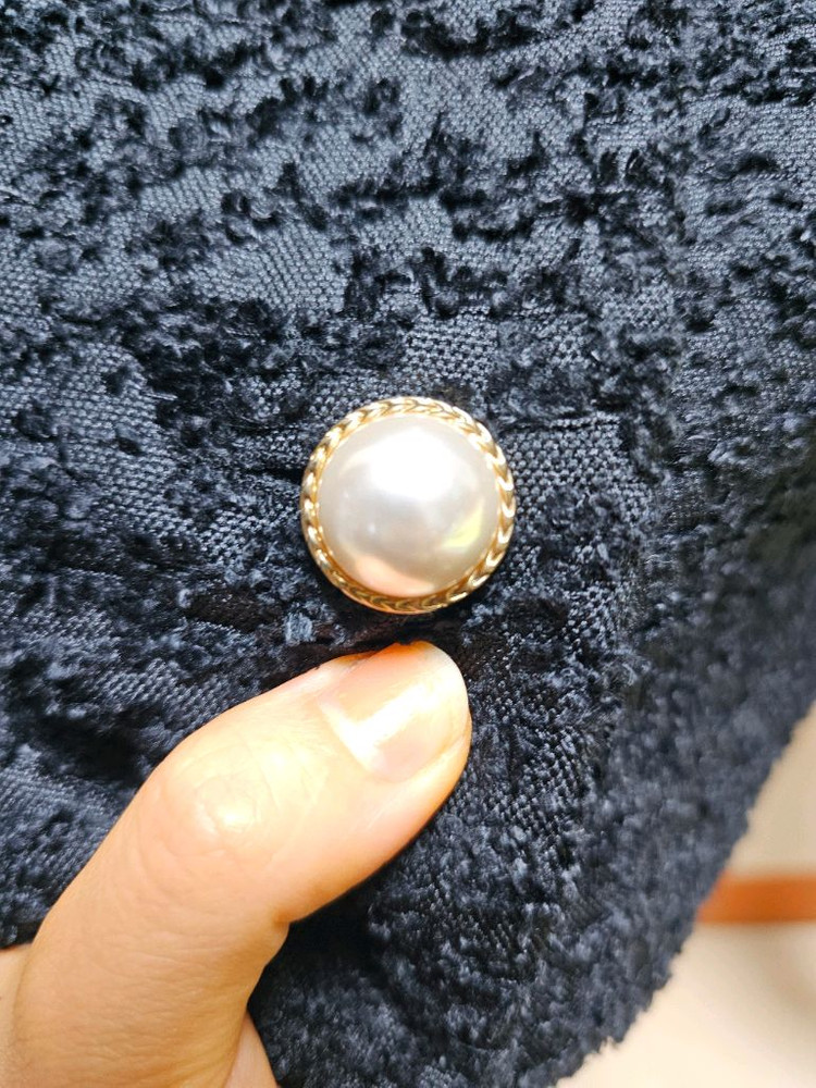 스프링 쟈가드 진주 버튼 럭셔리 트위드 쟈켓--4