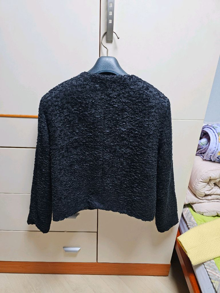 스프링 쟈가드 진주 버튼 럭셔리 트위드 쟈켓--5