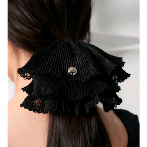 지지 스크런치 lace pleats scrunchie (L)