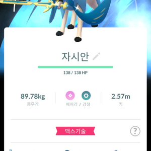 포켓몬고 자시안검왕폼 이로치 글로벌배경