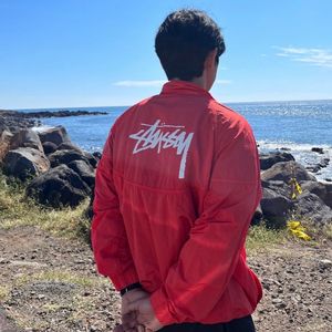 나이키 x 스투시 윈드러너 자켓 하바네로 레드 이미지