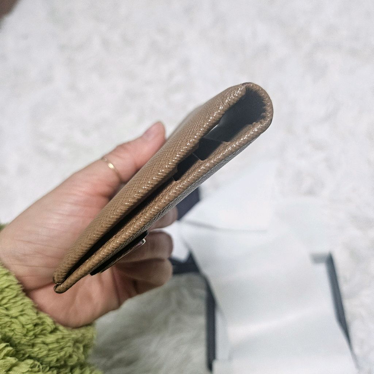 프라다 사피아노 레더 월렛 카라멜--8