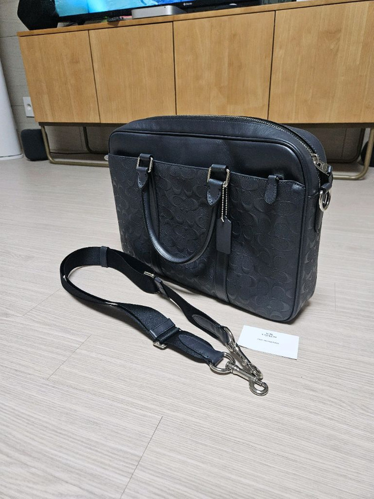 코치 서류가방 리얼가죽--6