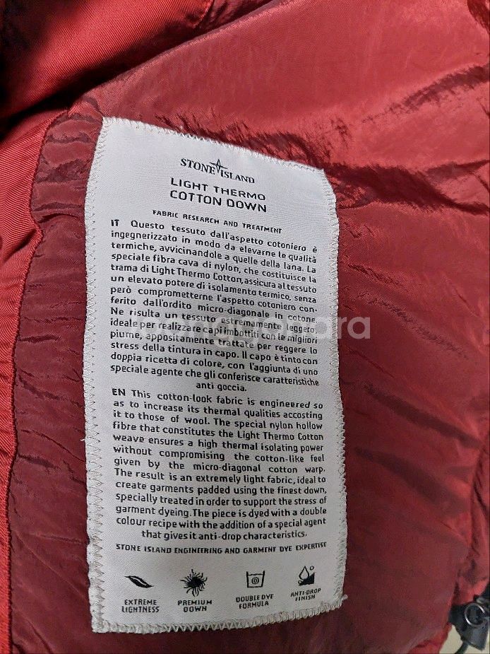 스톤아일랜드 써모 라이트코튼 패딩 버건디 100 백화점판--1