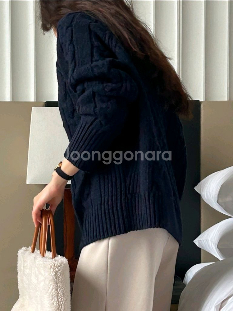 5KP 바운드 피셔 니트 네이비 새제품--1