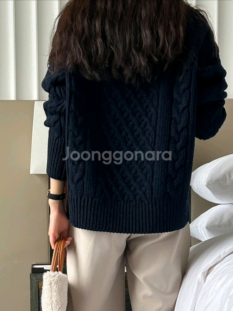 5KP 바운드 피셔 니트 네이비 새제품--2