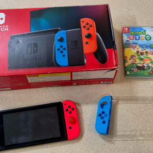 닌텐도스위치 배터리개선판 블루레드(액정필름,조이콘커버,케이스)