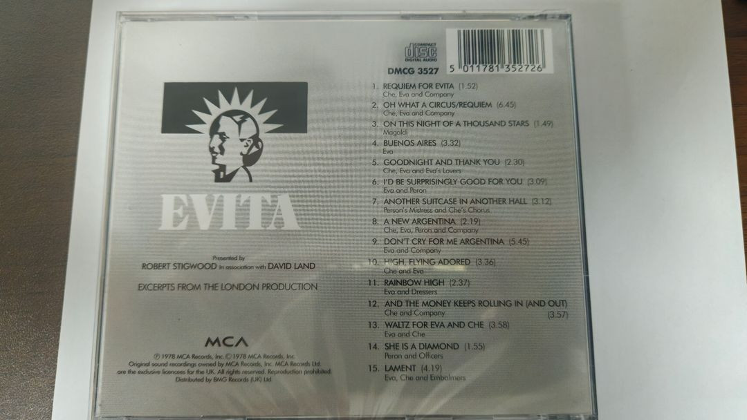 [초희귀미개봉] Evita (Original London Cast Recording)--1