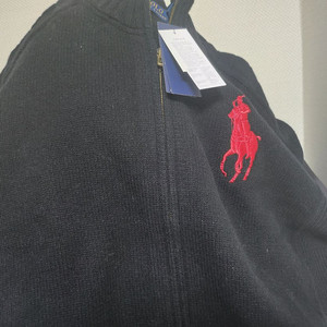 폴로 풀집업 니트가디건 새제품 팝니다 블랙 L사이즈 이미지