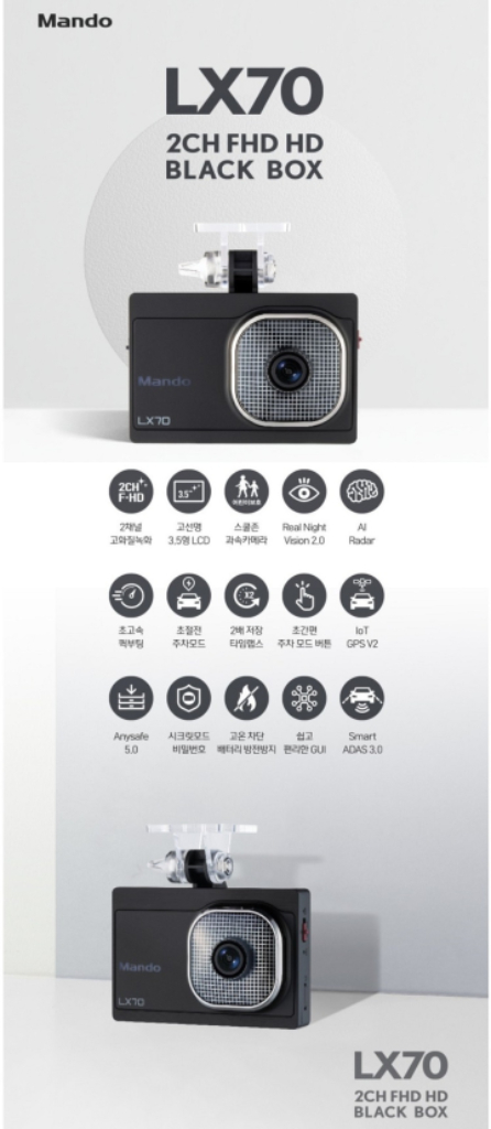 만도 LX70 (초절전형) 블랙박스 2채널--3