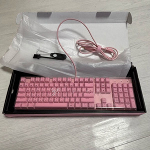 해커 게이밍 기계식 키보드 핑크