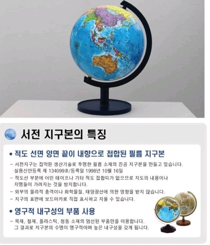서전지구 대형 상하좌우 360회전 행정도 학습용 지구본--8