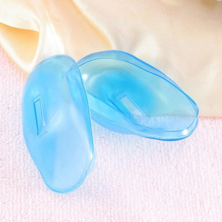 새 2개 하늘색 염색용 이어캡 귀마개 귀덮개 파마 셀프 미용--3