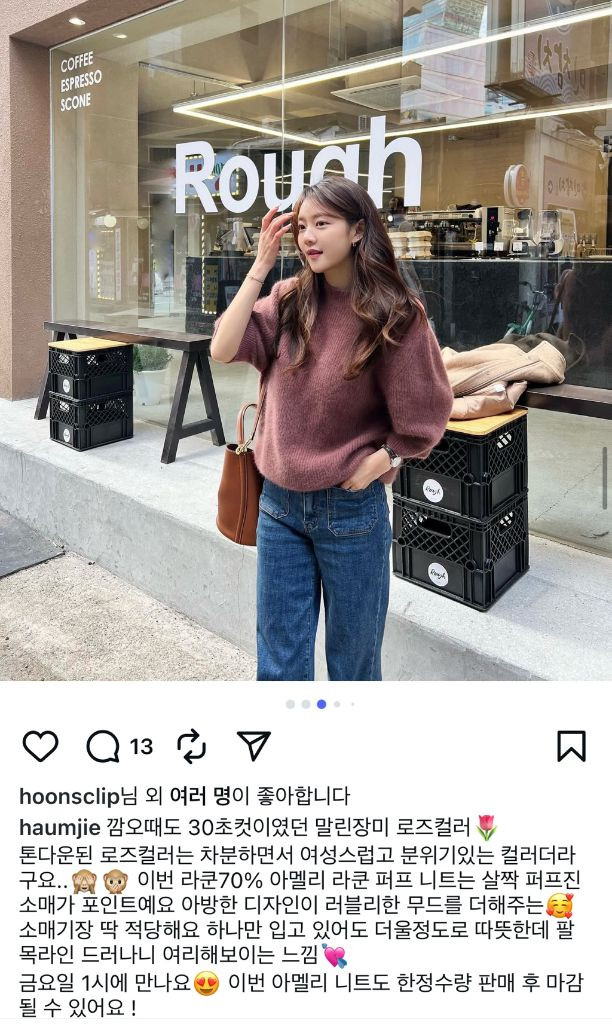 아디세떼흐 아멜리 라쿤 퍼프 니트 미착용 택포 루흐--1