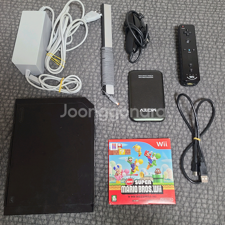 닌텐도 wii 박스 + 하드로더 + 뉴 슈퍼 마리오 브라더스 1개--1