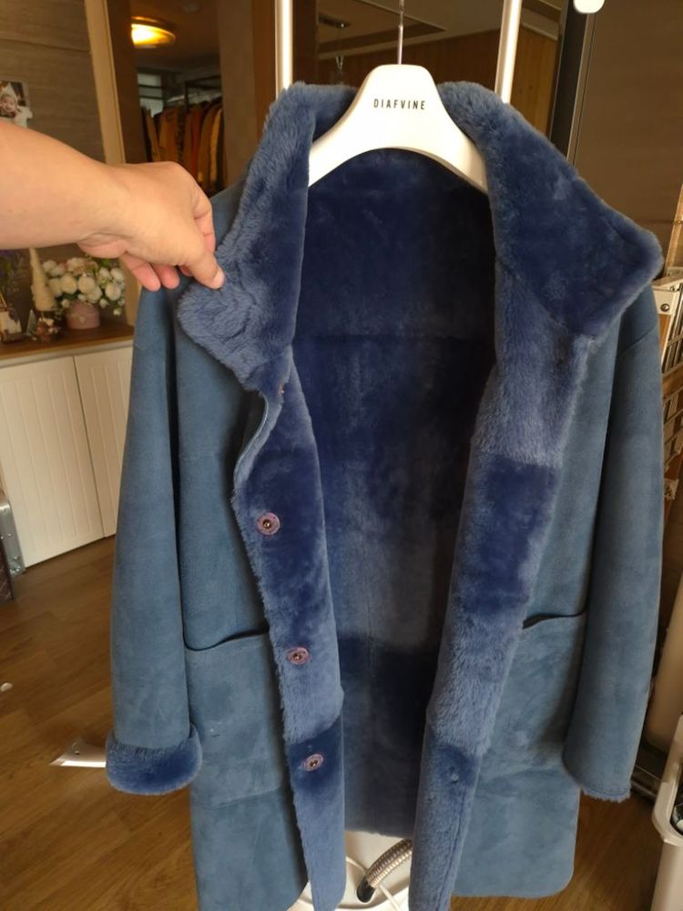 로보 리버시블 천연 양가죽 스웨이드 무스탕--3