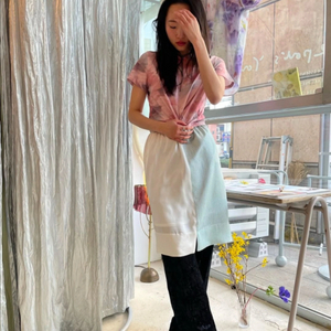 teak 티크 실크 스커트