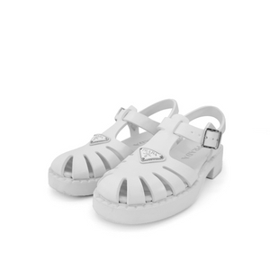 37] 프라다 여성 모놀리스 폼 러버 청키 샌들 화이트