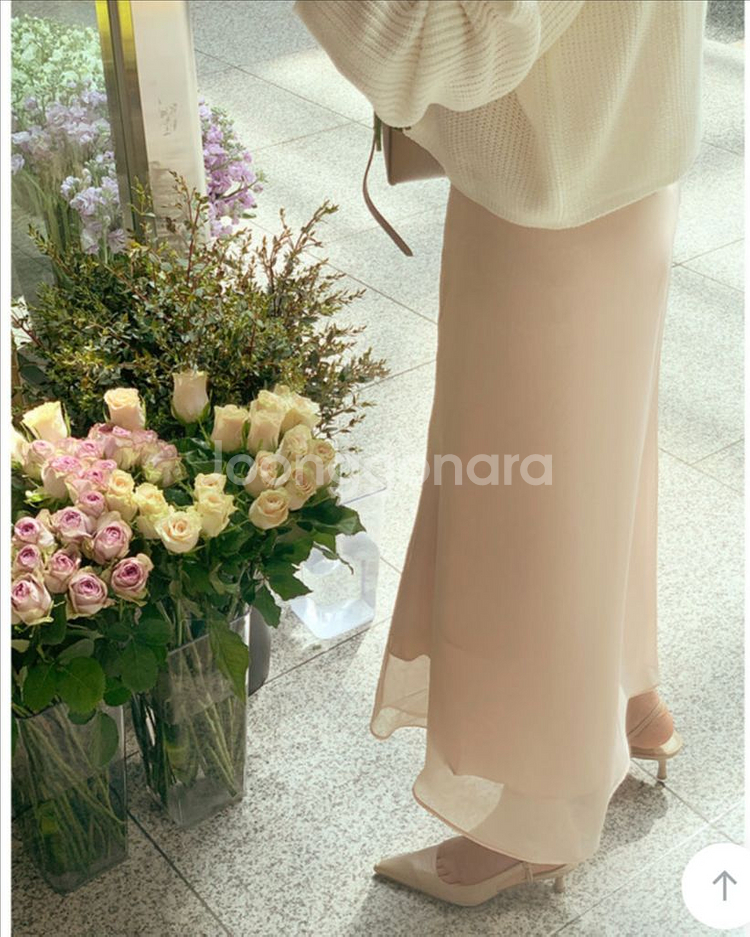 퍼빗 쉐딩 스커트 쉬폰--2