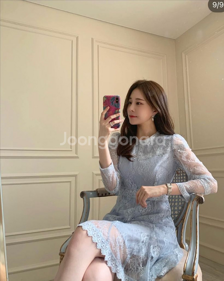 로아르 레이스 원피스 / 물빛 로망스--4