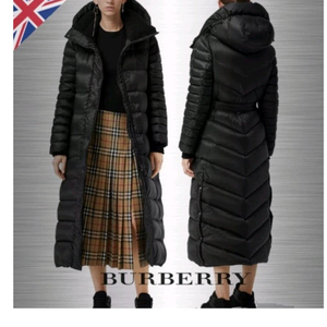 버버리 다운 후드 패딩코트 xs