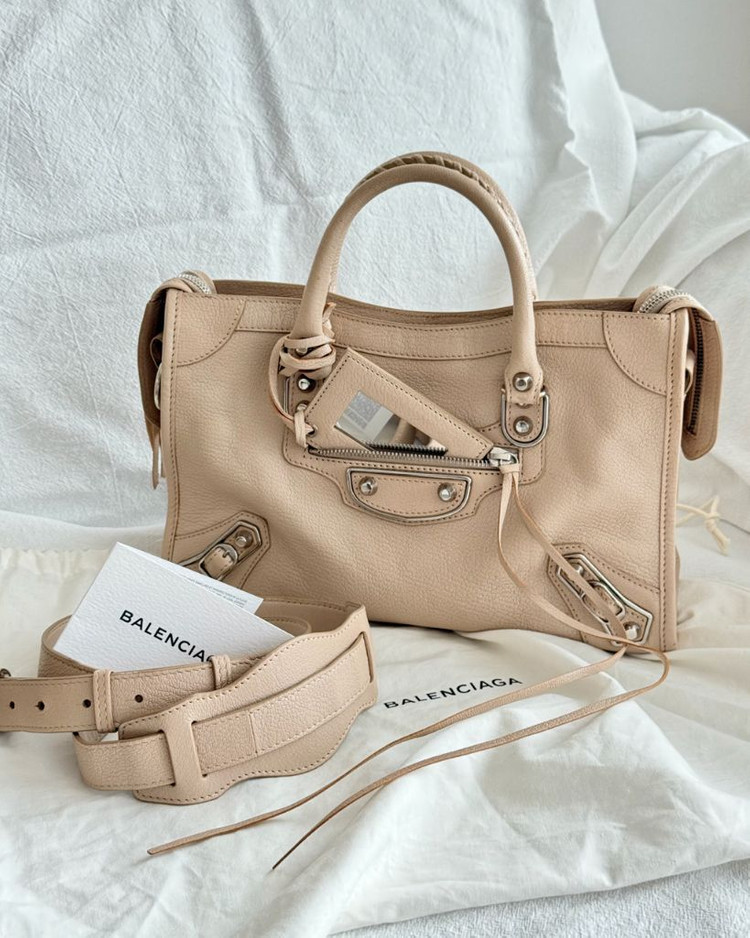 발렌시아가 메탈릭 엣지 스몰 시티백 모터백--0