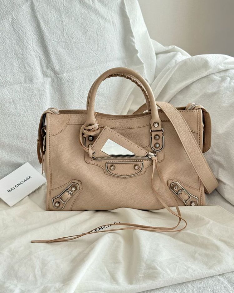 발렌시아가 메탈릭 엣지 스몰 시티백 모터백--1