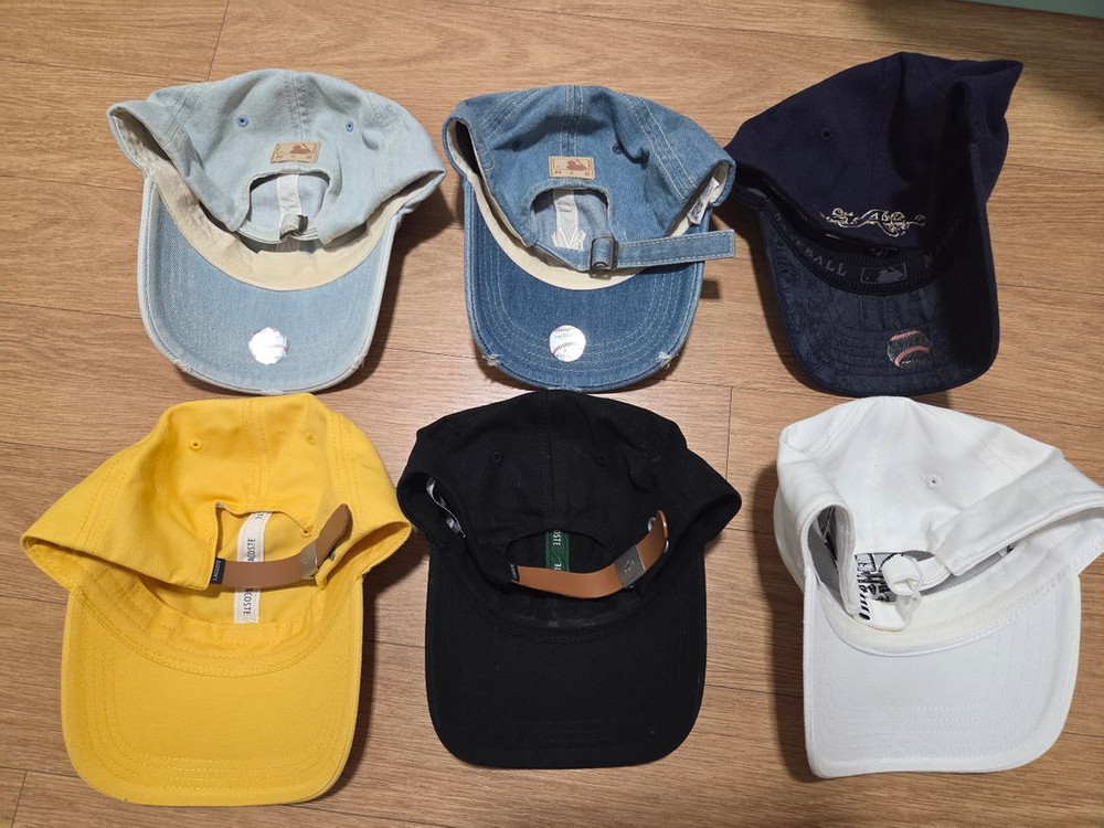 모자 5개 일괄 (MLB, 라코스테, 아디다스)--1
