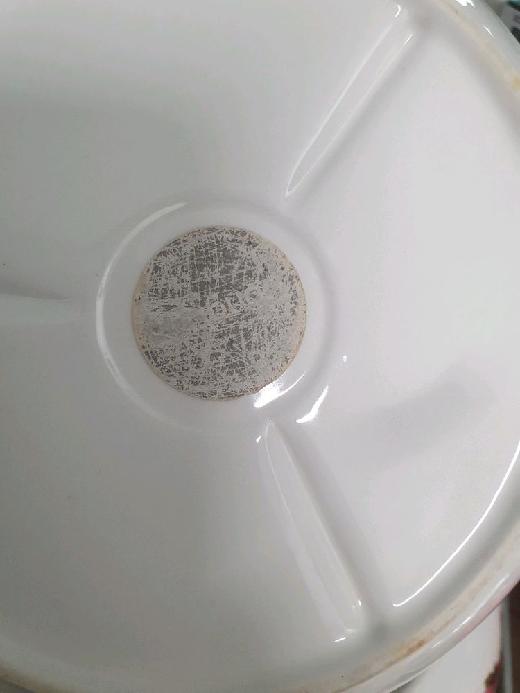 쯔비벨블루 동서 3칸 접시 밀폐 용기 4개 일괄. 새상품 대용량 꽃무늬 도자기 분할 찬통 그릇 3구 3절 이미지