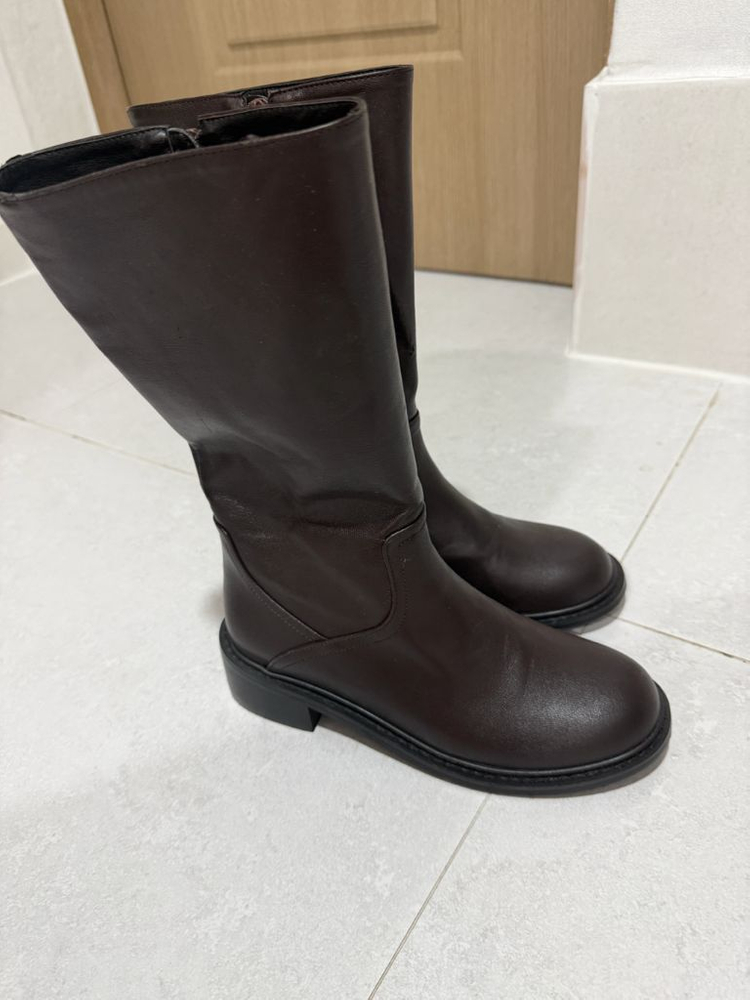 누스 여자 브라운 미들 부츠 235mm (새상품)--2