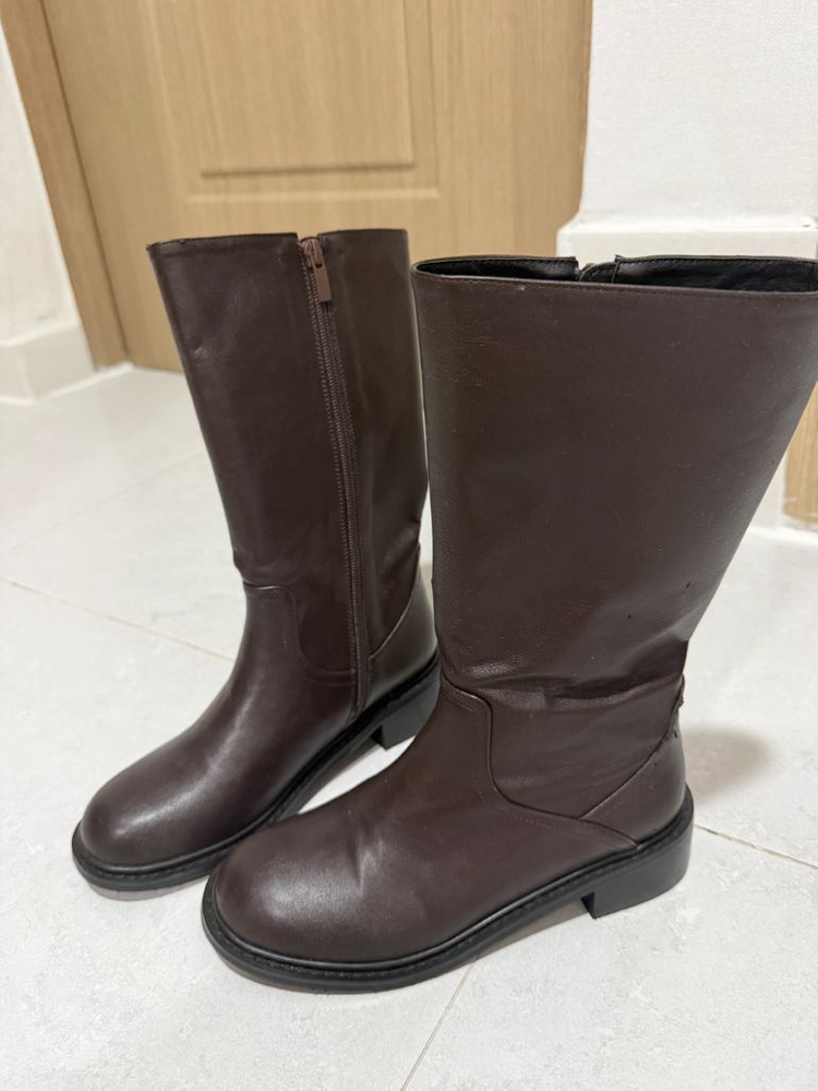 누스 여자 브라운 미들 부츠 235mm (새상품)--3