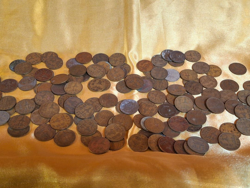 옛날 십원동전 모두 이미지