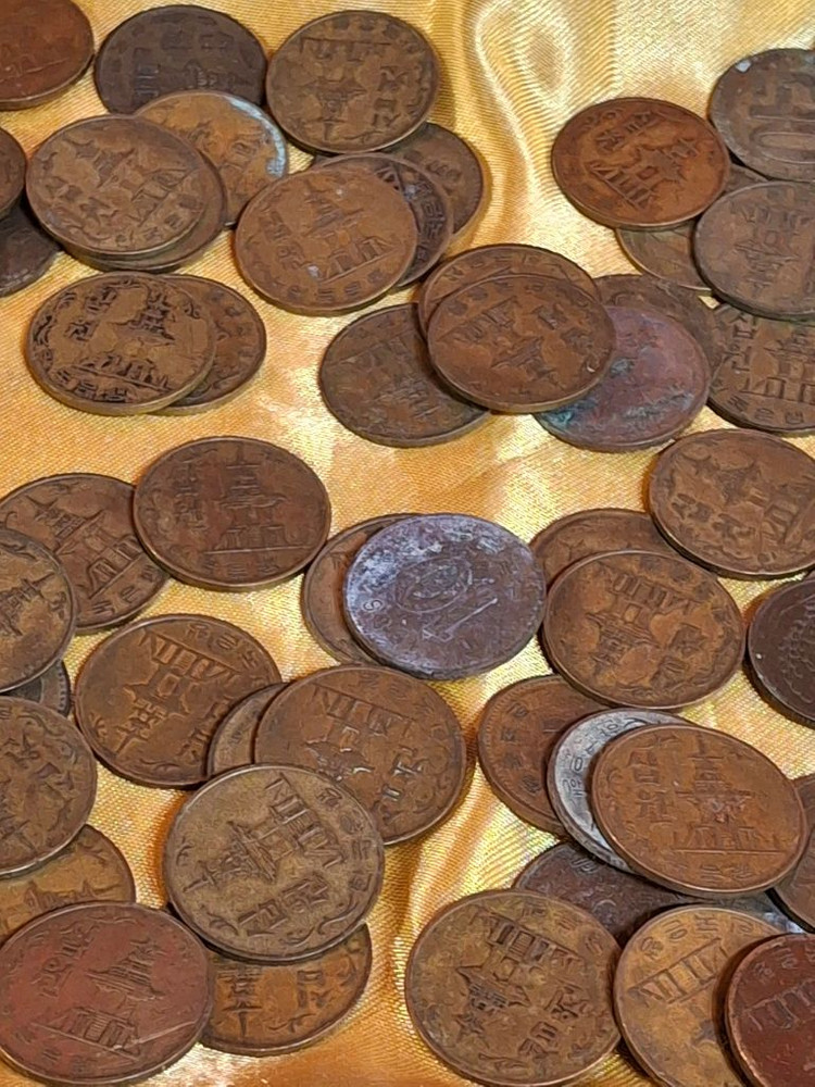 옛날 십원동전 모두 이미지