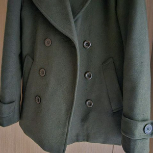 Joowonii 남자 학생 더블 코트 46 카키색