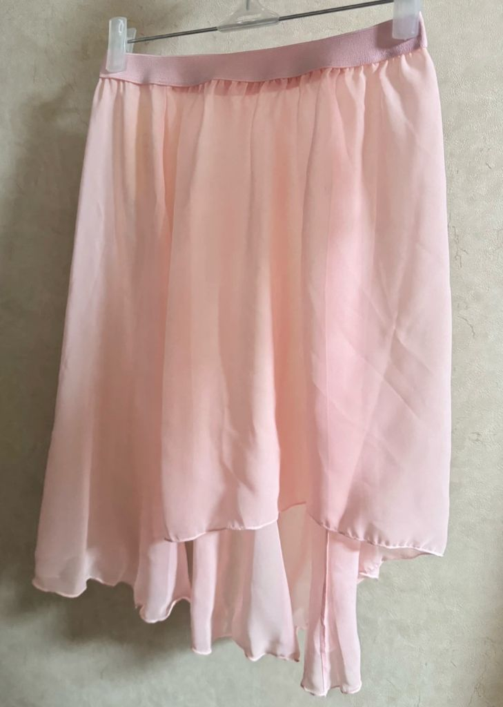상진 발레 쉬폰 언발란스 핑크 스커트 새상품--0