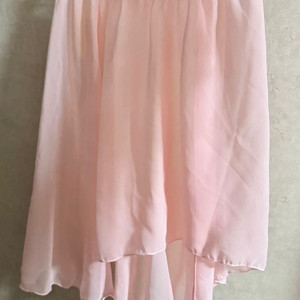 상진 발레 쉬폰 언발란스 핑크 스커트 새상품