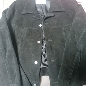 커넥트킨록 리얼 레더 카우 스웨이드 트러커 자켓 m 블랙