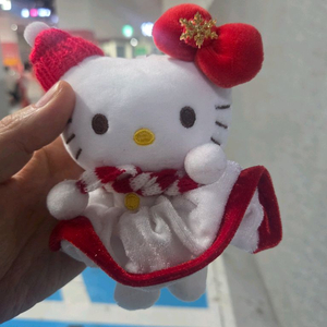 헬로키티 화이트 산타 키링