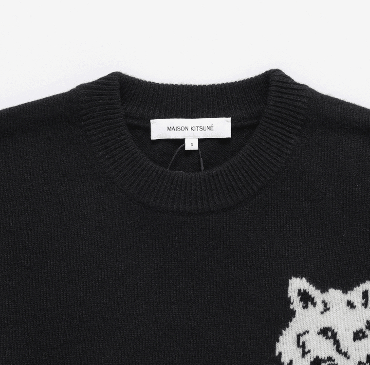 메종키츠네 LM00819KT1063 P199 폭스 헤드 인타르시아 남성 니트 이미지