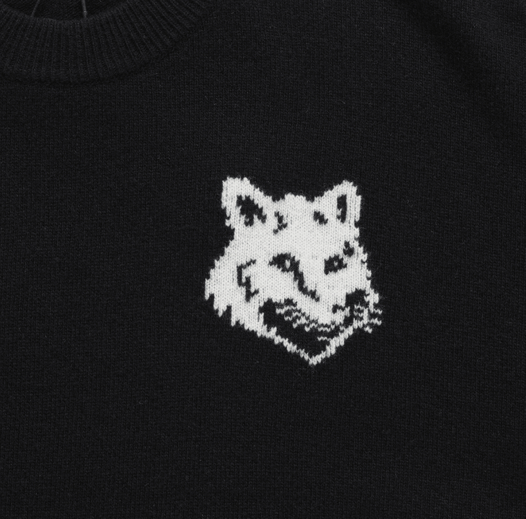 메종키츠네 LM00819KT1063 P199 폭스 헤드 인타르시아 남성 니트 이미지