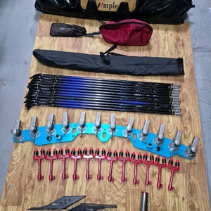 심플 대물 낚시 받침틀 12단 풀세트 받침대 대포 크랭크 장착 이미지