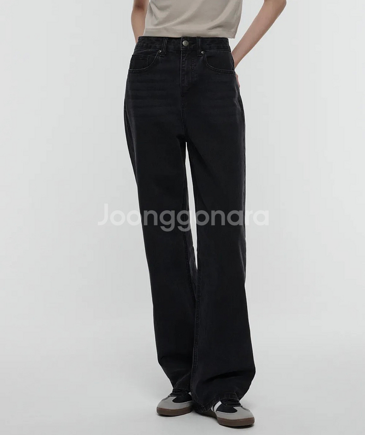 [무신사스탠다드] 우먼즈 와이드 데님 팬츠 (워시드블랙) / 25 사이즈 / 새상품--3